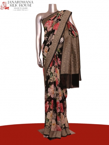 Pure Printed Georgette Silk Saree